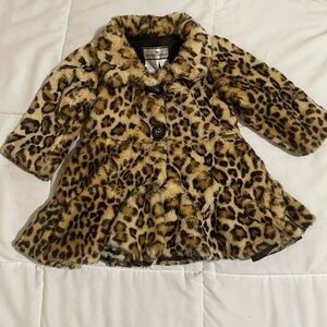 Kids Leopard Faux Fur Coat